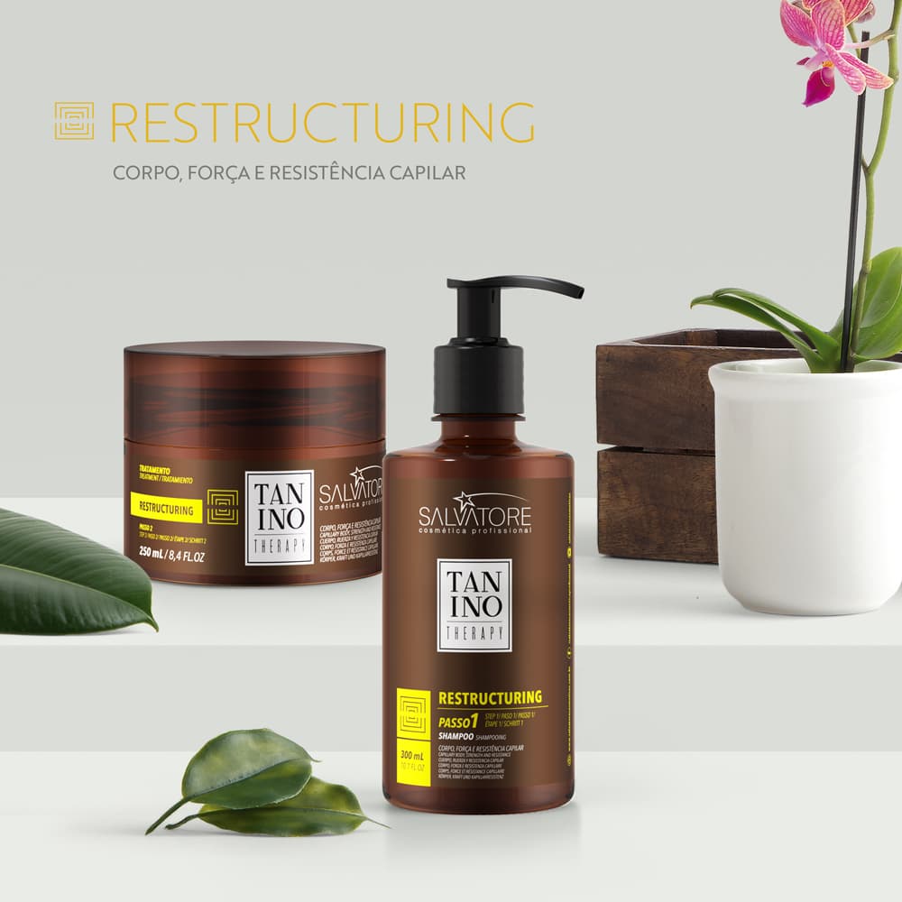 Kit Tanino Therapy Restructuring + Creme Corpo Agua de Coco