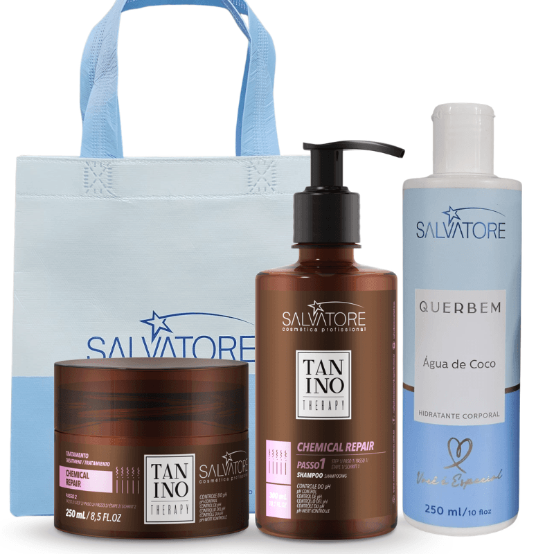 Kit Salvatore Tanino Chemical + Creme Corpo Agua de Coco