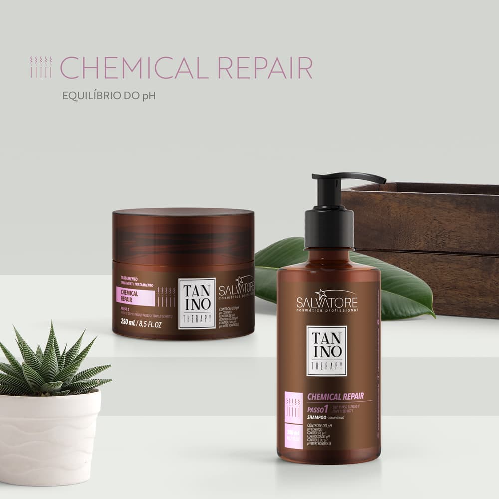 Kit Salvatore Tanino Chemical + Creme Corpo Agua de Coco
