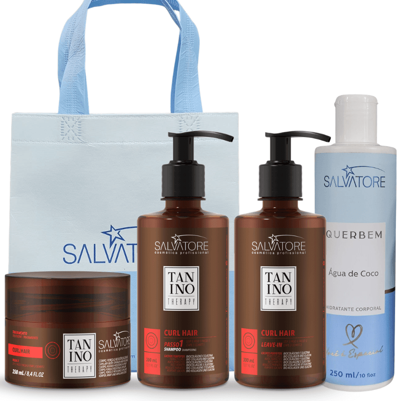 Kit Salvatore Tanino Curl Hair + Creme Corporal + Bag