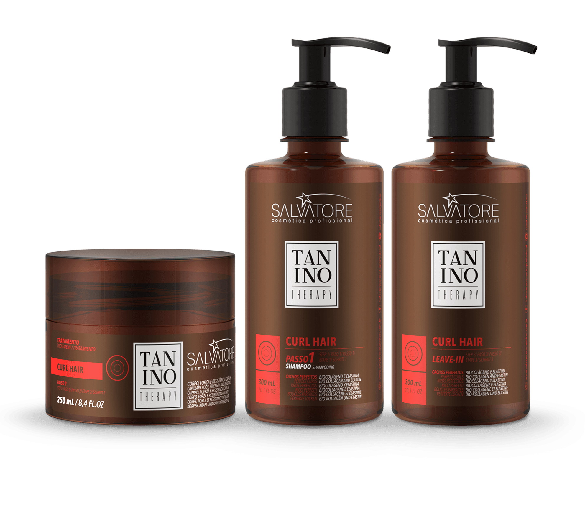 Kit Salvatore Tanino Curl Hair + Creme Corporal + Bag