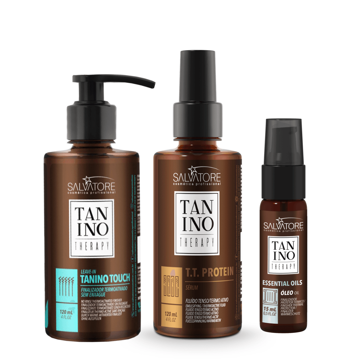 Tanino Leave-in Touch 120ml + Serum TT Protein + Oleo E 15ml